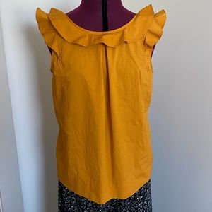 🍁JCrew orange ruffle top